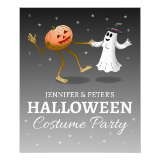 The Pumpkin and the Ghost dance at the party Photo Print