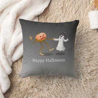 The Pumpkin and the Ghost Dance Together Cushion
