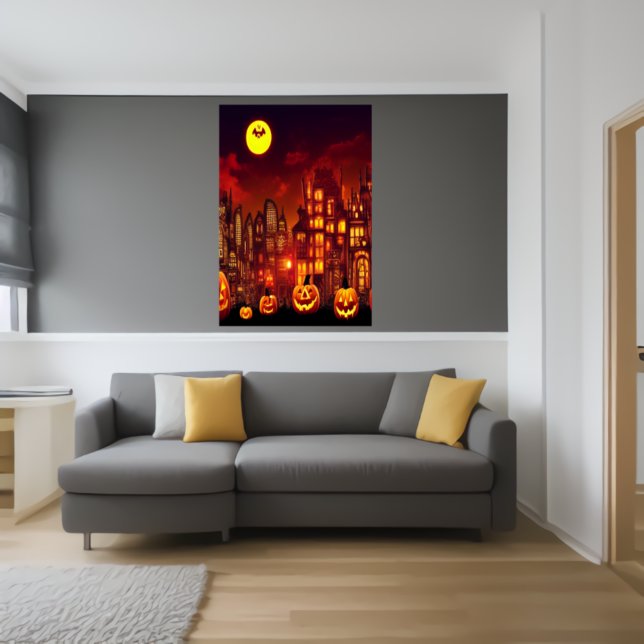 The pumpkin city at Halloween | AI Art Poster (Creator Uploaded)
