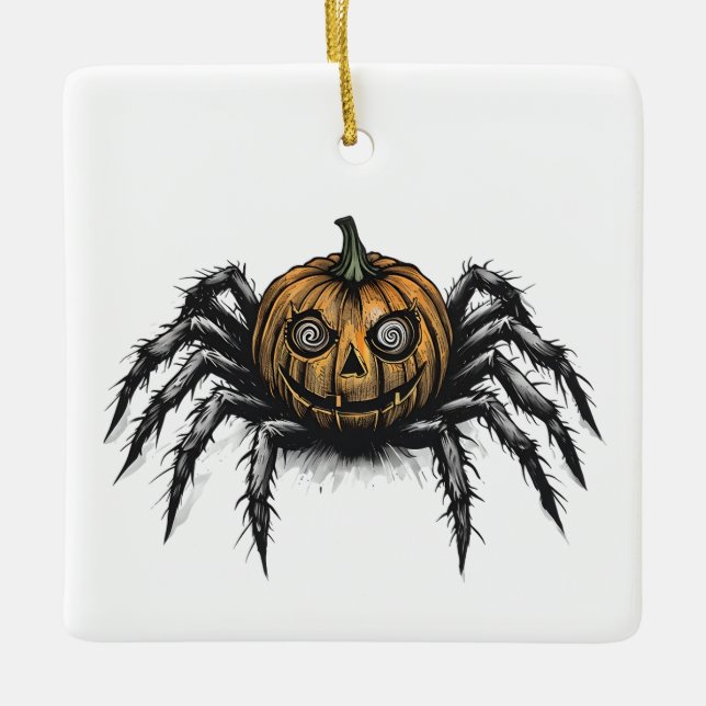 The Pumpkin-Headed Crawler Ceramic Ornament (Front)