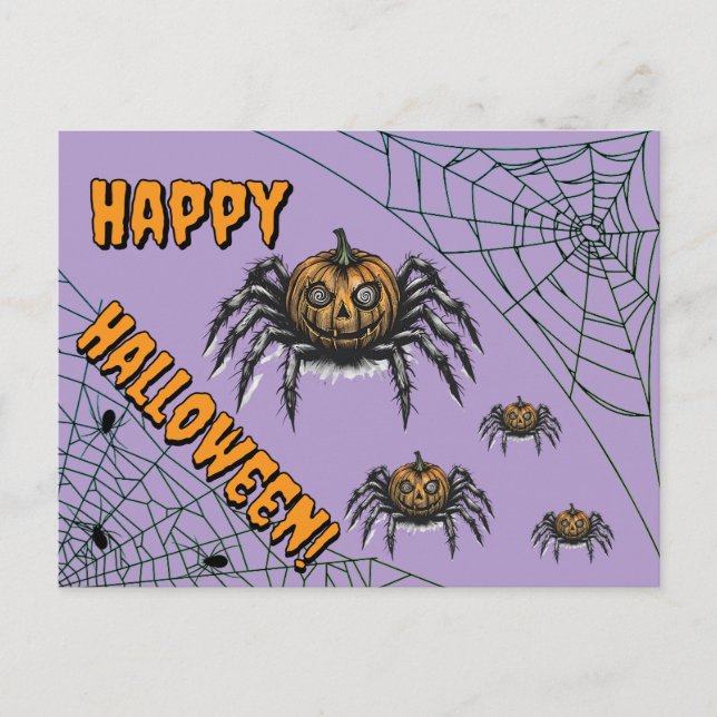 The Pumpkin Headed Crawler Holiday Postcard (Front)