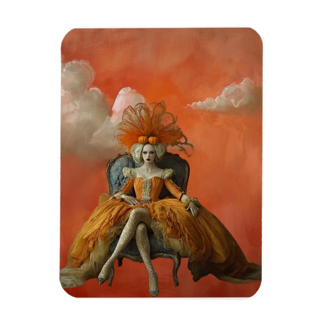 The Pumpkin Queen | Surreal Art   Magnet (Vertical)