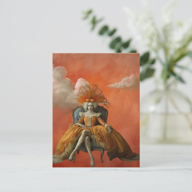 The Pumpkin Queen | Surreal Art Postcard (Standing Front)