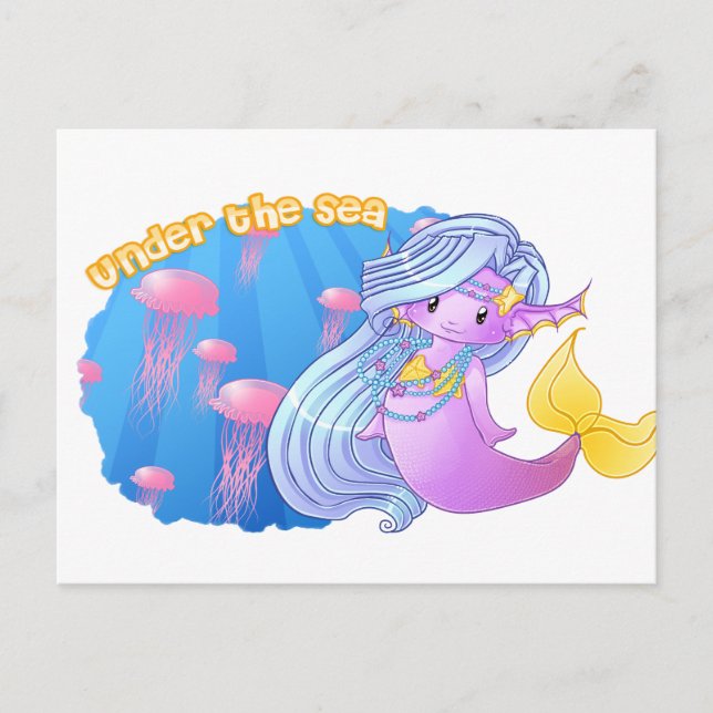 The purple Mermaid Postcard (Front)