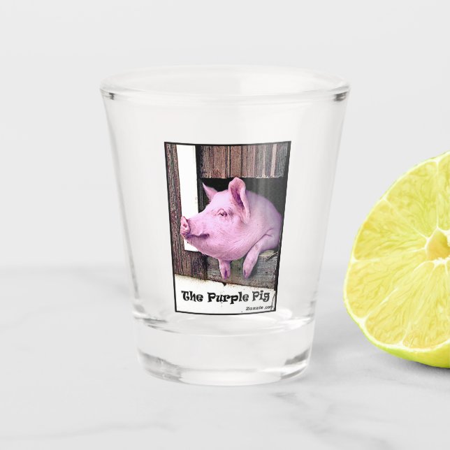 The Purple Pig Shot glass (Front)