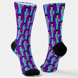 The Purple Pixie – Funk Legend Pattern Crew Socks