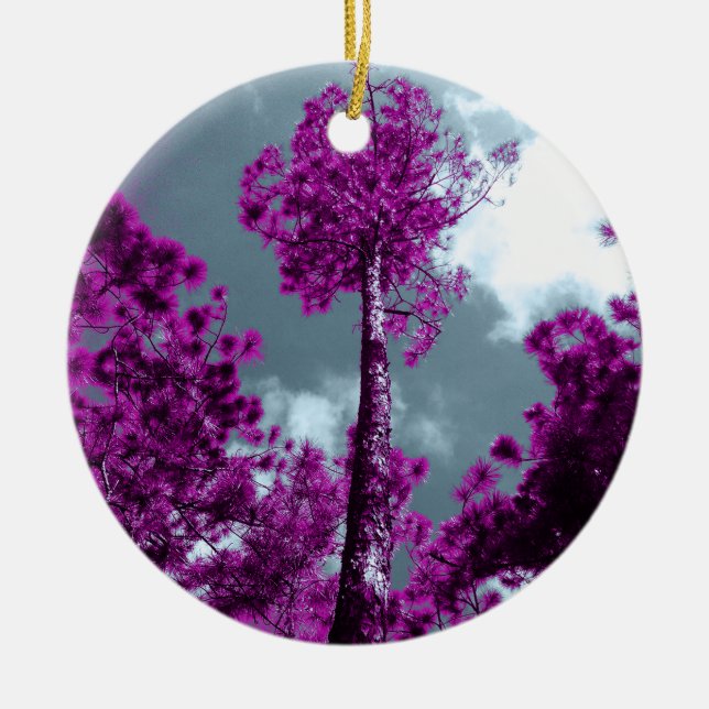 The Purple Tree Ceramic Tree Decoration (Front)