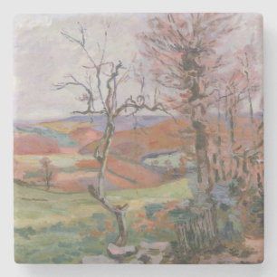 The Puy Barion at Crozant, Brittany (oil on canvas Stone Coaster