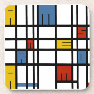 The puzzle of Amsterdam (Mondrian style) Coaster