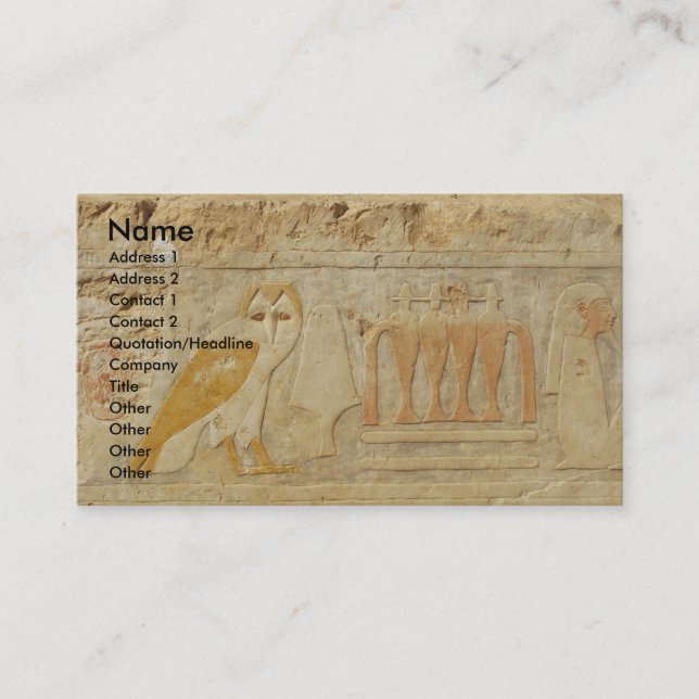 The Pyramid of Djoser , EGYPT, OWL Hieroglyphics Business Card (Front)