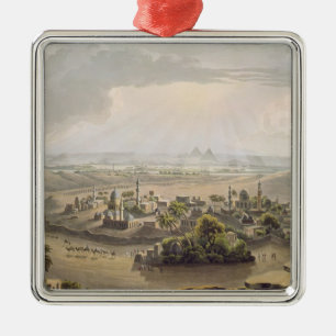 The Pyramids at Cairo, engraved by Daniel Havell ( Metal Tree Decoration