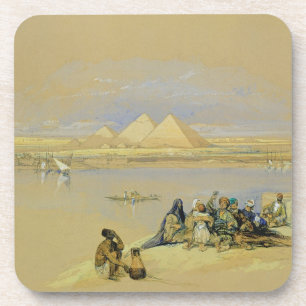 The Pyramids at Giza, near Cairo (w/c) Coaster