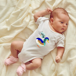 The quack of dawn: beautiful Mallard duck Baby Bodysuit