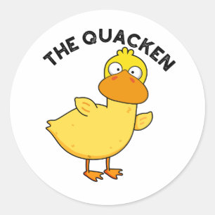 The Quacken Funny Duck Pun Classic Round Sticker