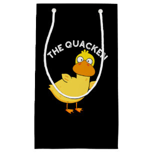The Quacken Funny Duck Pun Dark BG Small Gift Bag