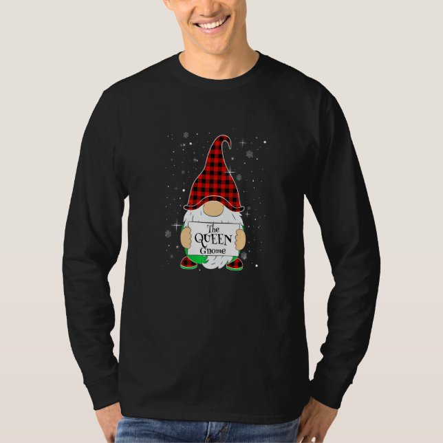 The Queen Gnome Matching Christmas Gnome Buffalo P T-Shirt (Front)