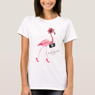 The Queen Has Retired Classy Chic Pink Flamingo T-Shirt