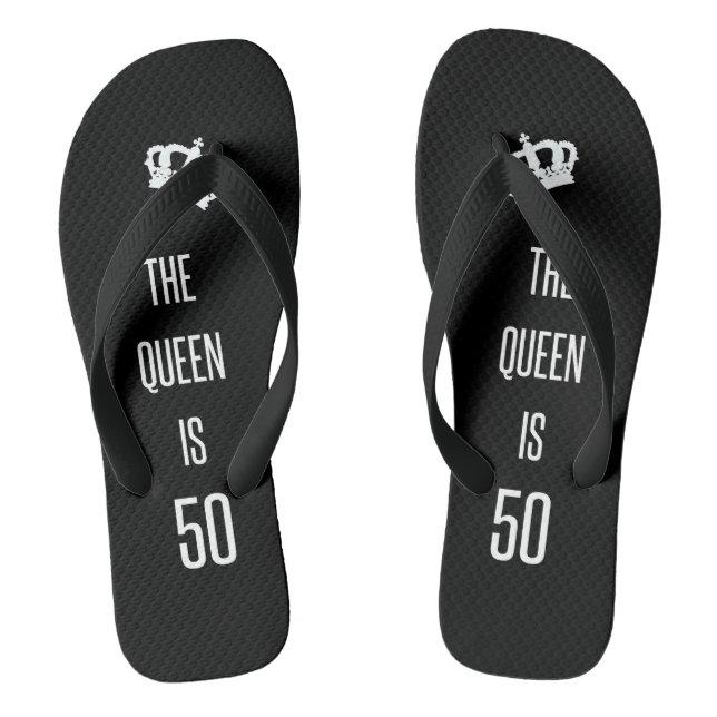The Queen Is 50 Jandals (Footbed)