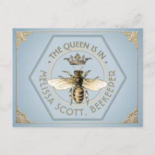 THE QUEEN IS IN - Beekeeper Apiary Queen Bee Postcard