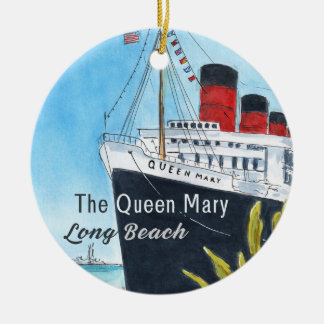 The Queen Mary Long Beach Ceramic Ornament