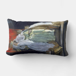 The Queen of Denmark (by Edwin Austin Abbey) Lumbar Cushion