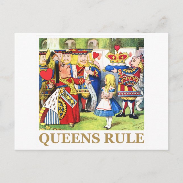 The Queen of Hearts Says , "Queens Rule!" Postcard (Front)