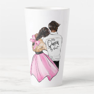 The Queen of my heart valentine day couple in love Latte Mug