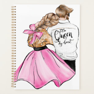 The Queen of my heart valentine day couple in love Planner
