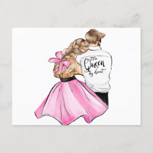 The Queen of my heart valentine day couple in love Postcard