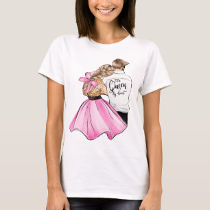 The Queen of my heart valentine day couple in love T-Shirt