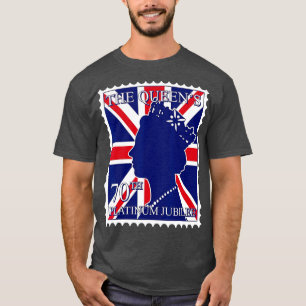 The Queen's 70 Years UK British flag Platinum Jubi T-Shirt