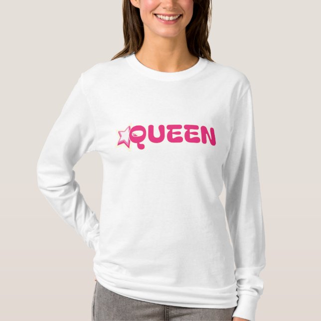 The Queen's clothing features the word Queen on th T-Shirt (Front)