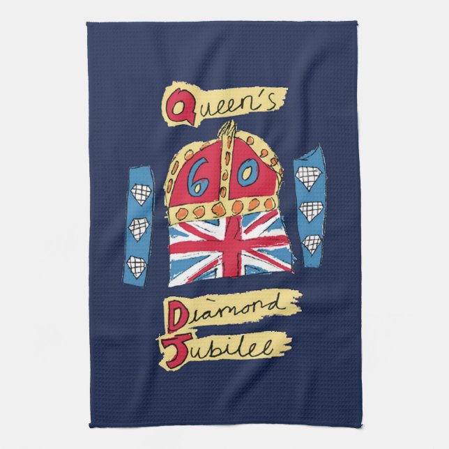 The Queen's Diamond Jubilee Tea Towel (Vertical)
