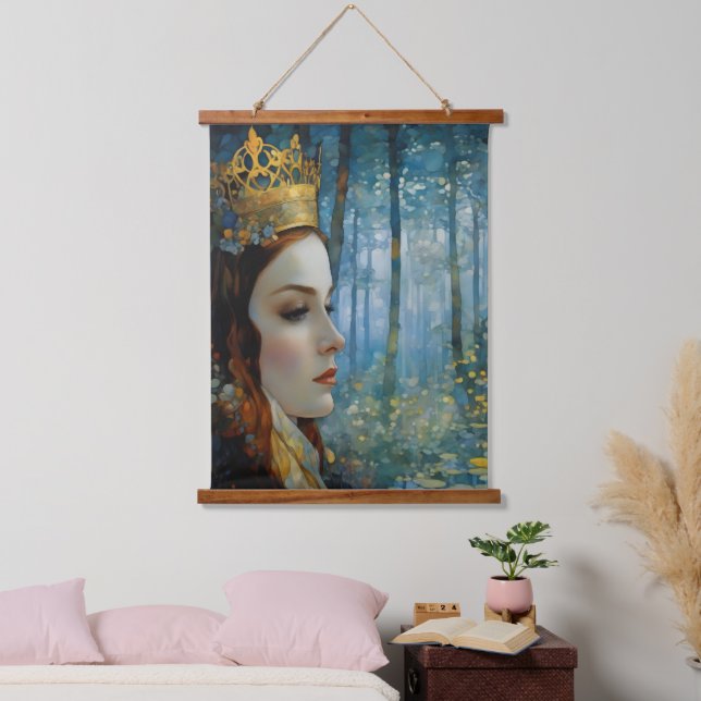 The Queen's Lost Heart Fairytale Portrait Hanging Tapestry (Bedroom)