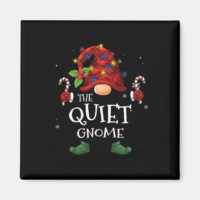 The Quiet Gnome Buffalo Plaid Christmas Tree Light Magnet (Front)