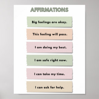 The Quiet Grove Calming Corner Affirmations Poster