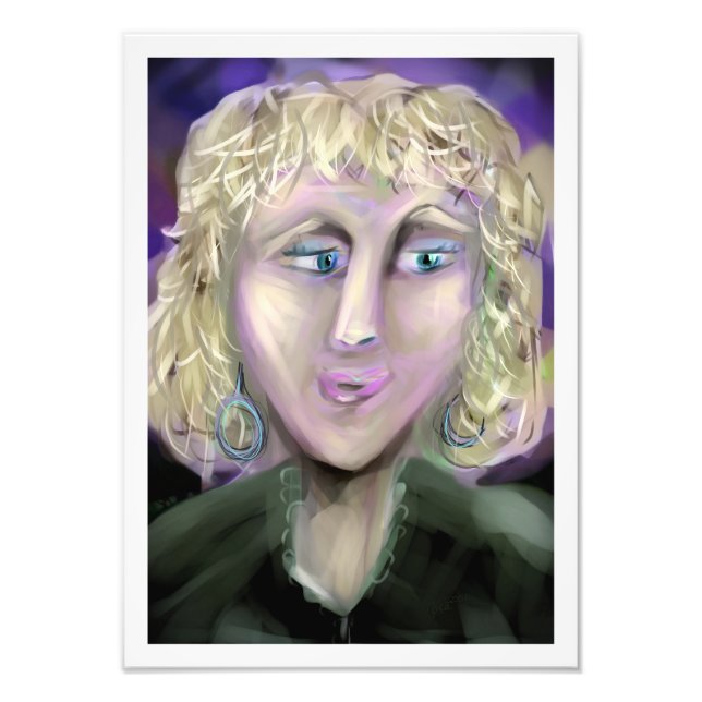 The Quiet Observer Expressive Feminine Portrait Photo Print (Front)