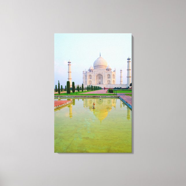 The quiet peaceful World Famous Taj Mahal at Canvas Print (Front)