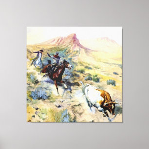 “The Quitter” Western Art by Charles M Russell Canvas Print