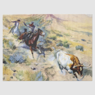 “The Quitter” Western Art by Charles M Russell Tissue Paper