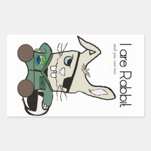 The Rabbit. A helicopter pilot. Rectangular Sticker