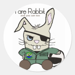 The Rabbit. A helicopter pilot. STICKERS! Classic Round Sticker