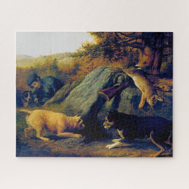 The Rabbit Hunters Thomas Hewes Hinckley 1850  Jigsaw Puzzle (Horizontal)