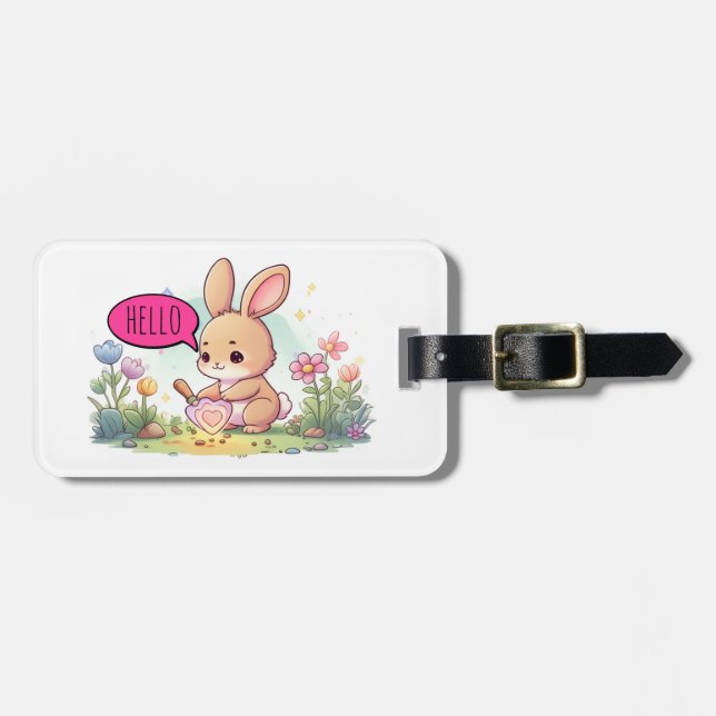 The rabbit luggage tag (Front Horizontal)