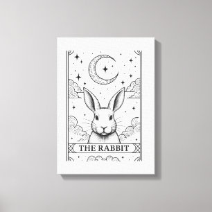 The Rabbit   Mystical Moon Tarot Card Illustration Canvas Print