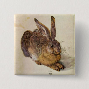 THE RABBIT ( Young Hare ) 15 Cm Square Badge