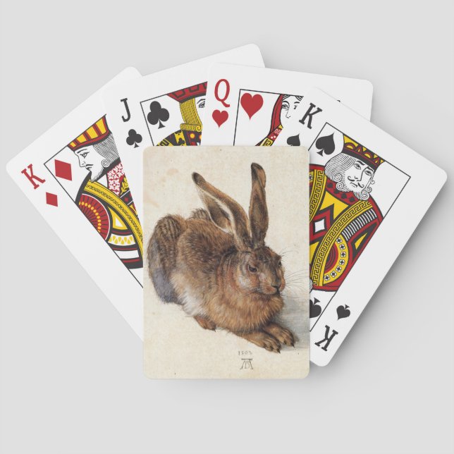 THE RABBIT Young Hare by Albrecht Durer Playing Cards (Back)