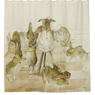 The Rabbits Christmas Party by Beatrix Potter Shower Curtain