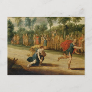 The Race of Atalanta and Hippomenes (oil on panel) Postcard