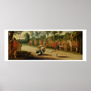 The Race of Atalanta and Hippomenes (oil on panel) Poster
